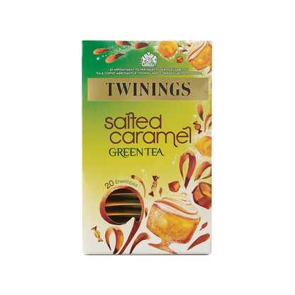 Twinings Green Tea Salted Caramel Indulgence - Individually Wrapped Envelope Tea Bags - (Box of 20)