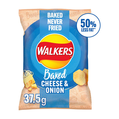 Walkers Baked Cheese & Onion Potato Crisps 37.5g (Box of 32)