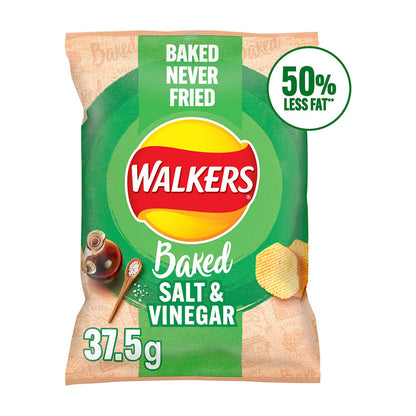 Walkers Baked Salt & Vinegar Potato Crisps 37.5g (Box of 32)