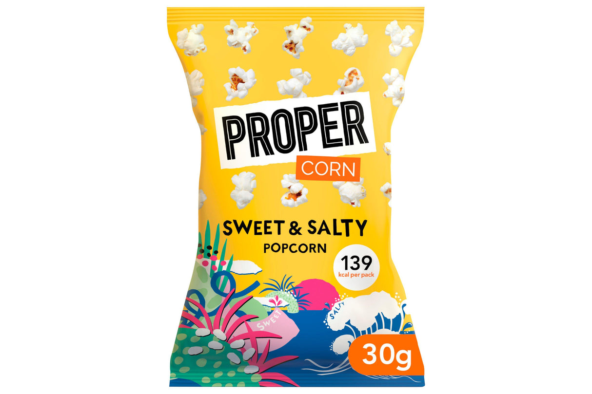 Propercorn Sweet & Salty Popcorn - Gluten Free, Vegan Friendly - 30g (Box of 24)