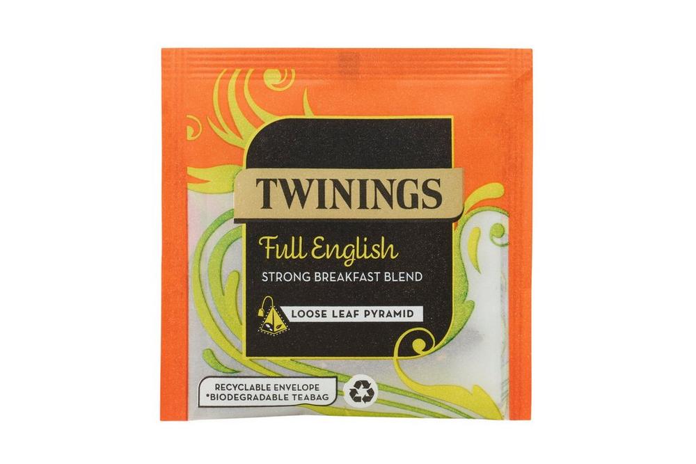 Twinings The Full English Mesh Tea Pyramids Individually Wrapped Envelope Tea Bags - (Box of 15)