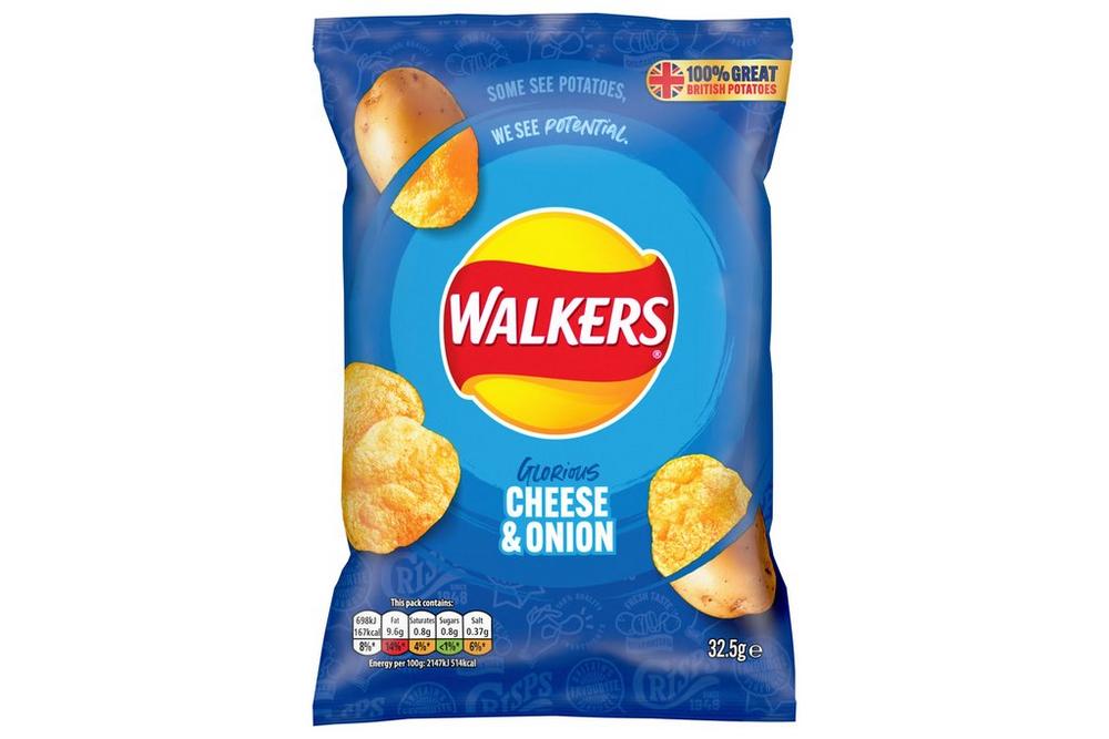 Walkers Crisps: Cheese & Onion - 32.5g (Box of 32)