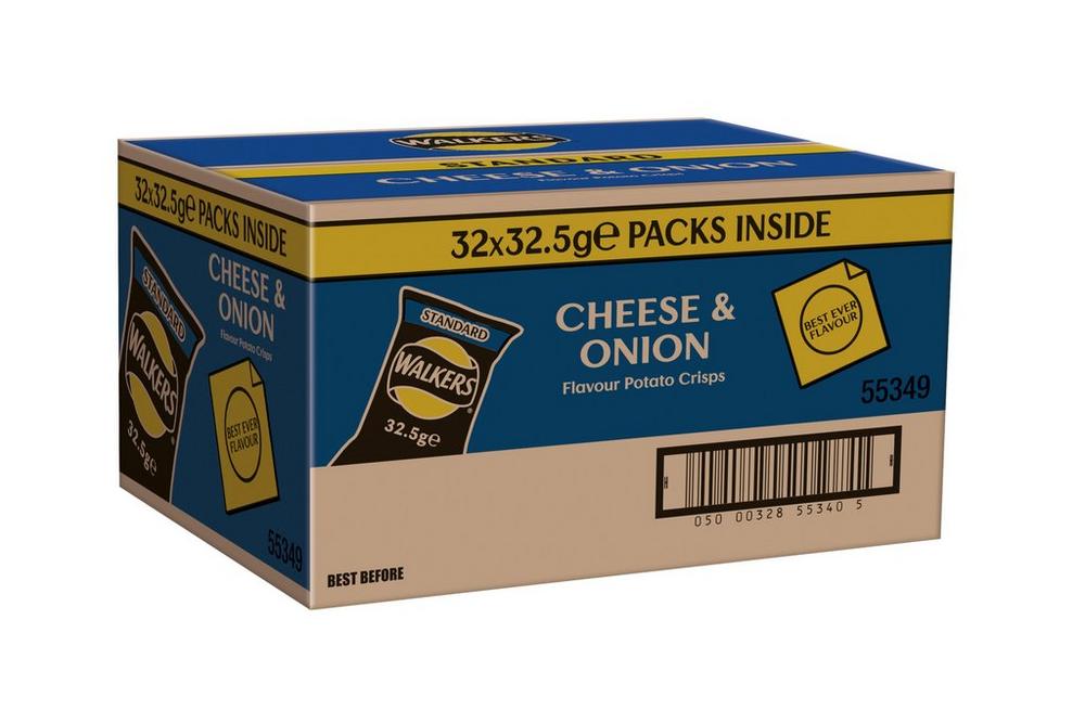 Walkers Crisps: Cheese & Onion - 32.5g (Box of 32)