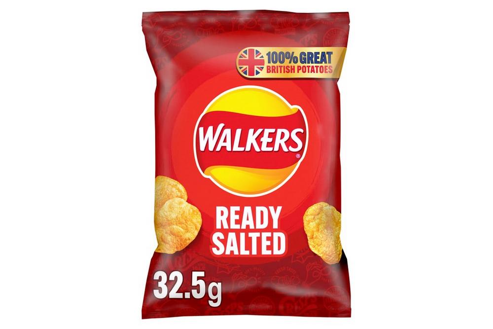 Walkers Crisps: Ready Salted - 32.5g (Box of 32)