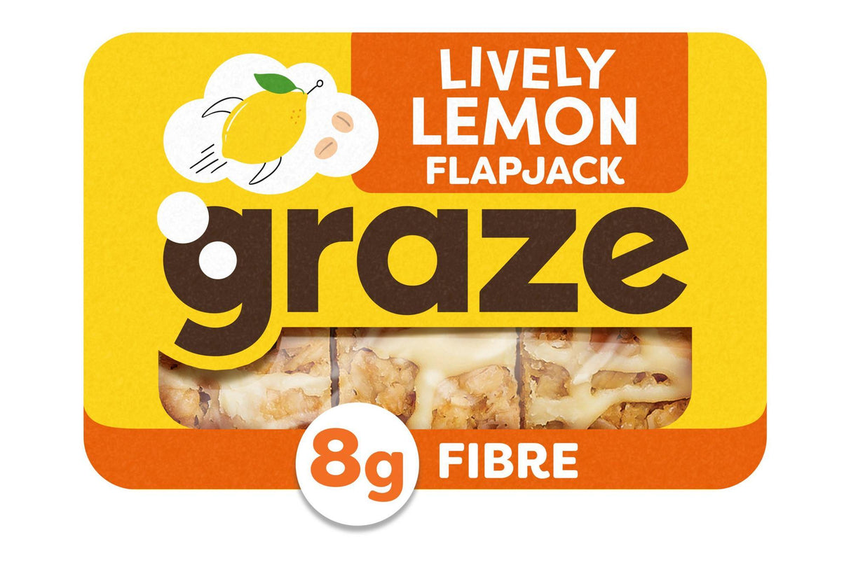 Graze Lively Lemon Flapjack Punnet (Pack of 9) - Vending Superstore