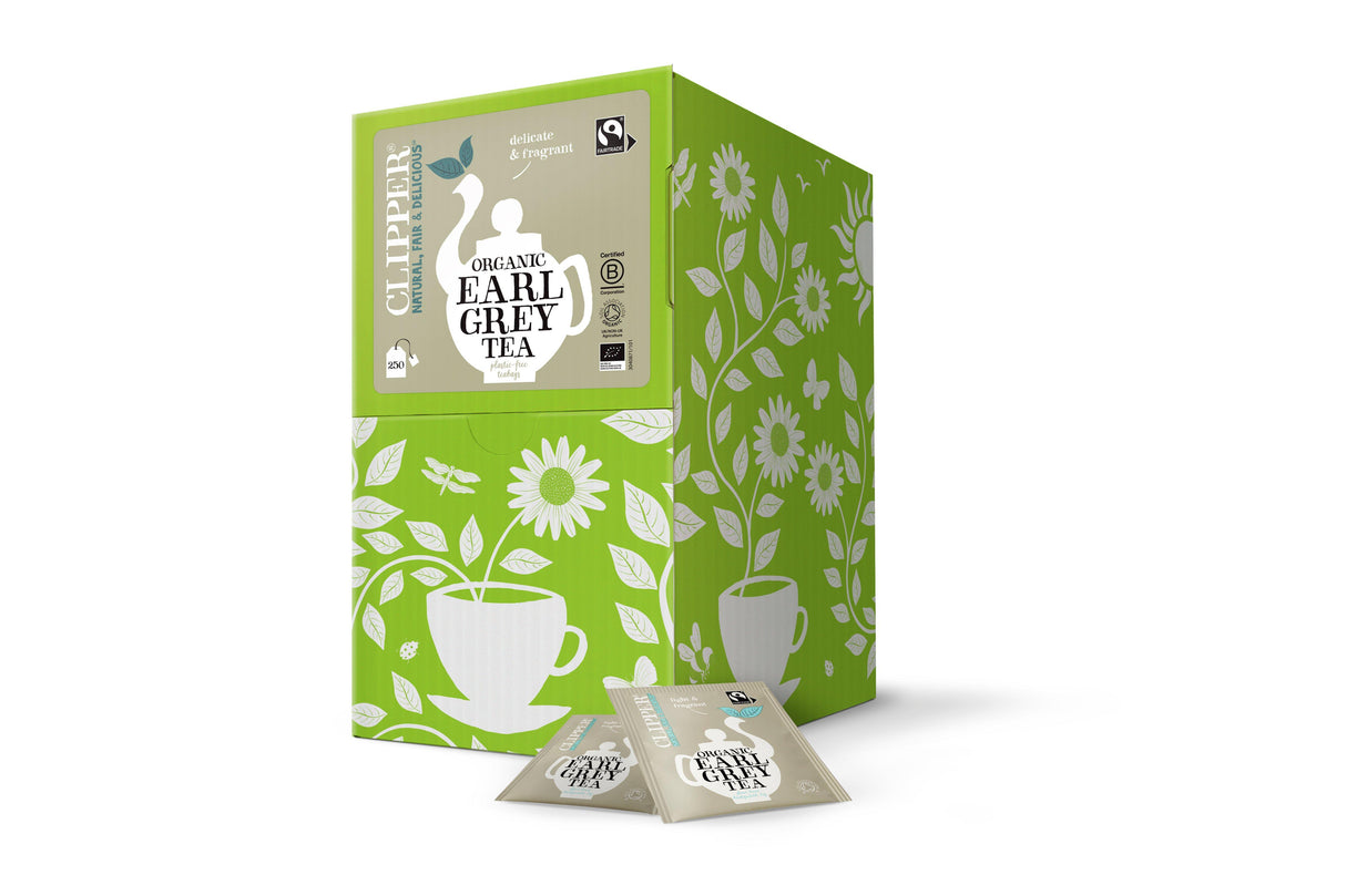 Clipper Tea: Organic Fairtrade Earl Grey Envelope Tea Bags - Individually Wrapped - (Box of 250)