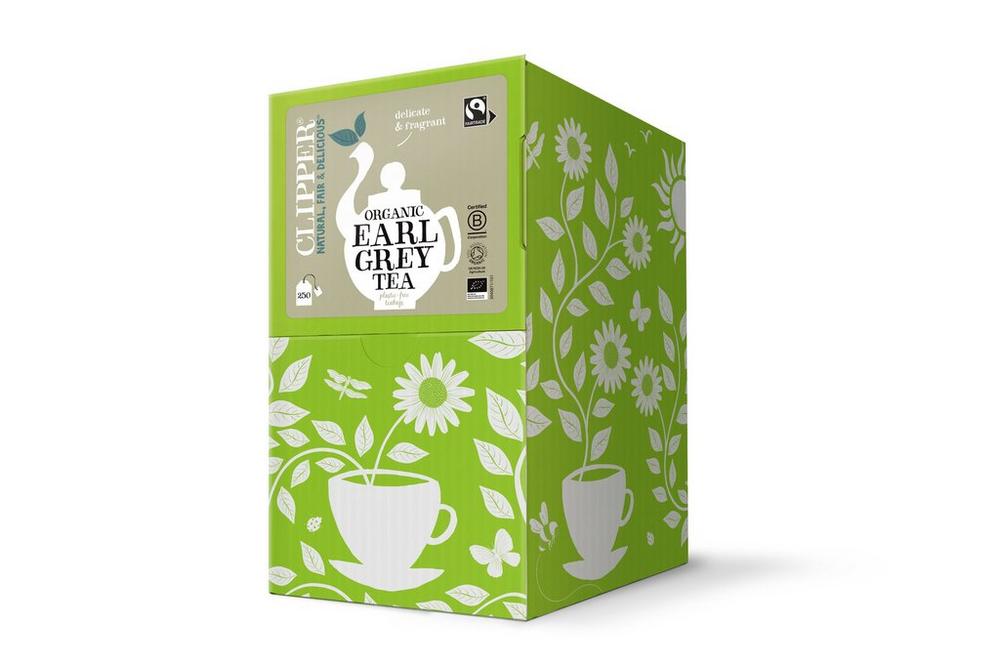 Clipper Tea: Organic Fairtrade Earl Grey Envelope Tea Bags - Individually Wrapped - (Box of 250)