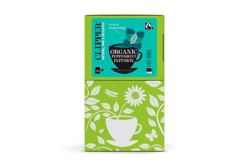 Clipper Tea: Fairtrade Peppermint Envelope Tea Bags - Individually Wrapped - (Box of 250)