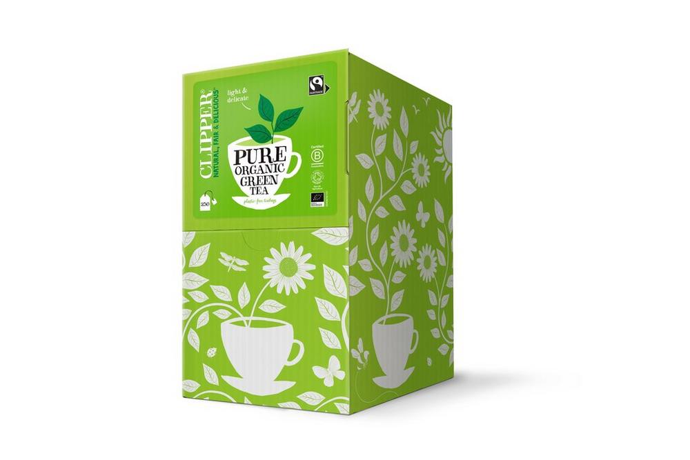 Clipper Tea: Fairtrade Organic Green Tea Envelope Tea Bags - Individually Wrapped - (Box of 250)