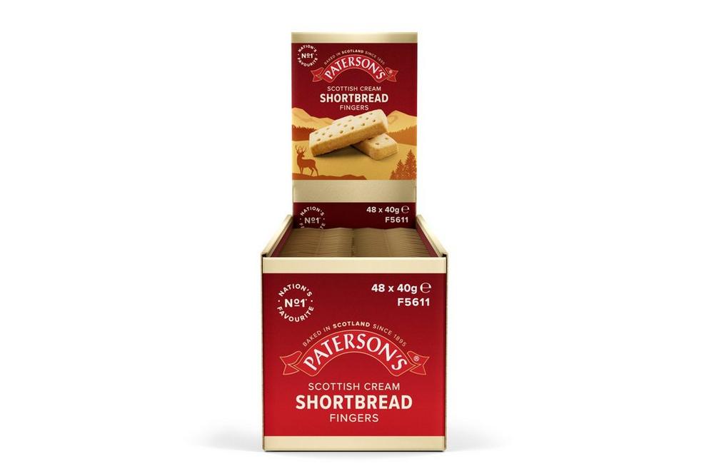 Paterson’s Scottish Cream Shortbread Twin Finger Mini Pack - Individually Wrapped Biscuits - 40g (Box of 48)