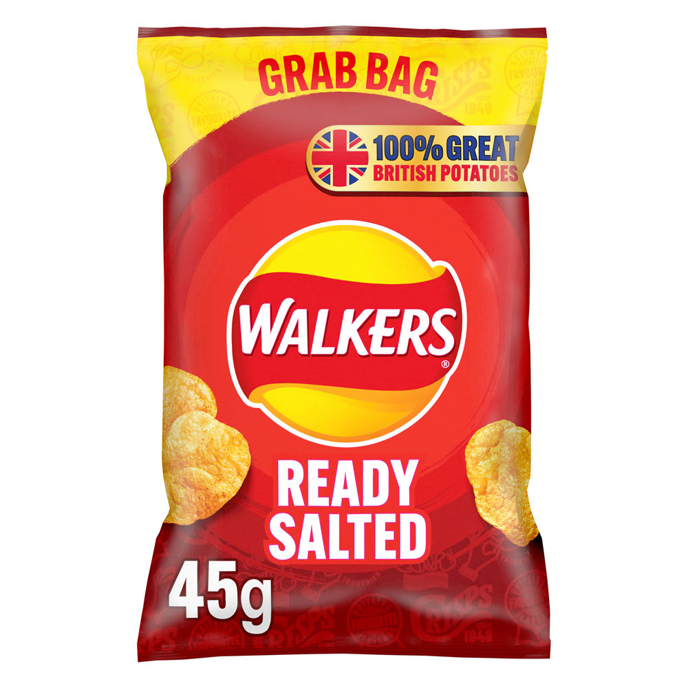 Walkers Ready Salted Crisps Grab Bag 45g (Box of 32)