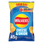 Walkers Cheese & Onion Crisps Grab Bag 45g (Box of 32)
