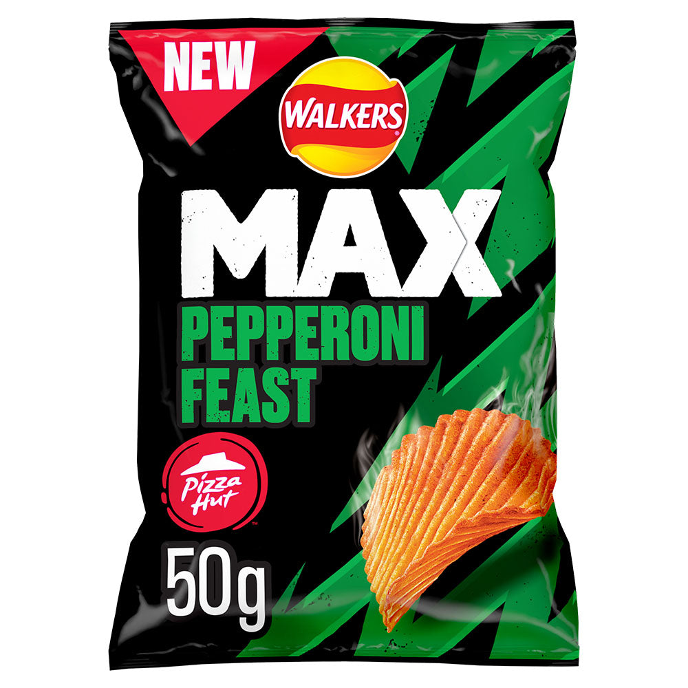 Walkers Max Pepperoni Feast Crisps 50g (Box of 24)