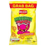 Walkers Monster Munch Roast Beef Snacks Crisps Grab Bag 40g (Box of 35) BEST BEFORE 11/07/26