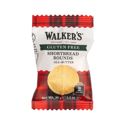 Walkers Gluten Free Shortbread Rounds - Individually Wrapped Twin Packs (Box of 60)