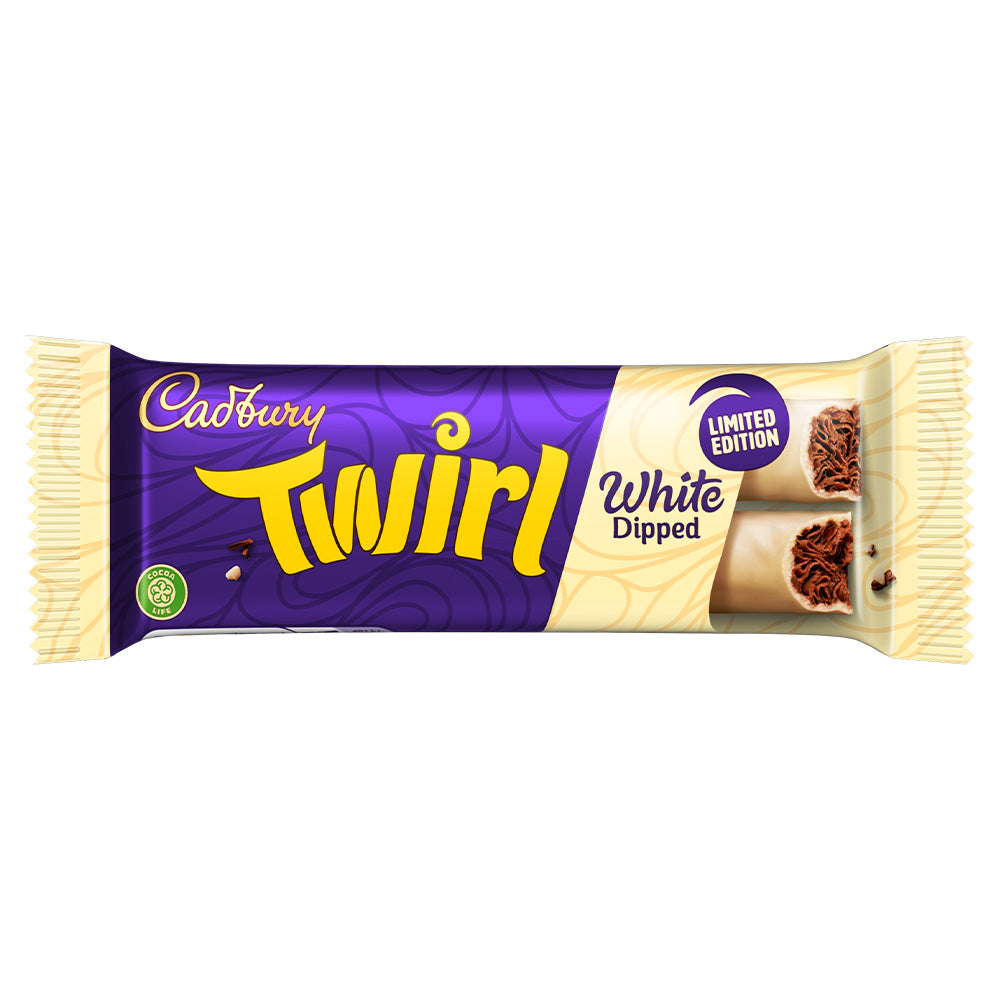 Cadbury White Dipped Twirl Bars - 43g (Box of 48)