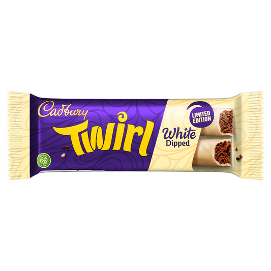 Cadbury White Dipped Twirl Bars - 43g (Box of 48)