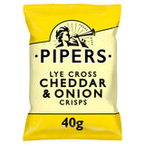Pipers Lye Cross Cheddar & Onion Crisps 40g (Box of 24)