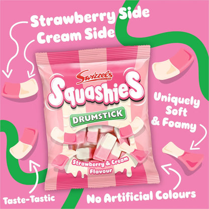 Swizzels Squashies Strawberries & Cream - 120g (Pack of 12)