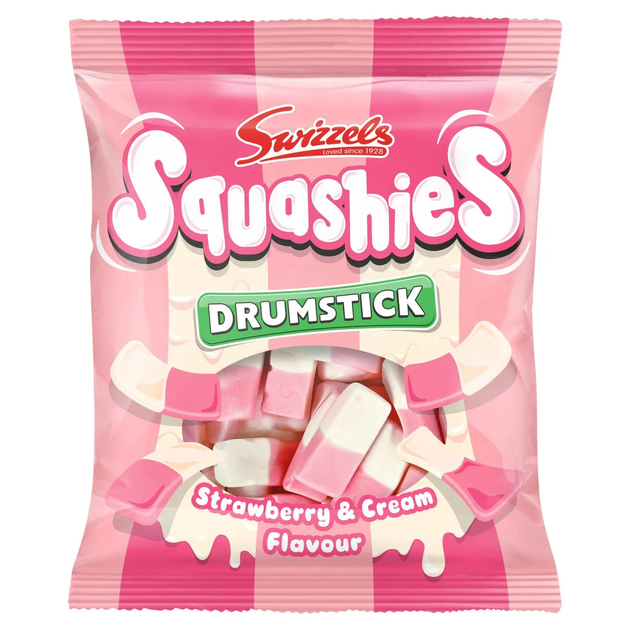 Swizzels Squashies Strawberries & Cream - 120g (Pack of 12)