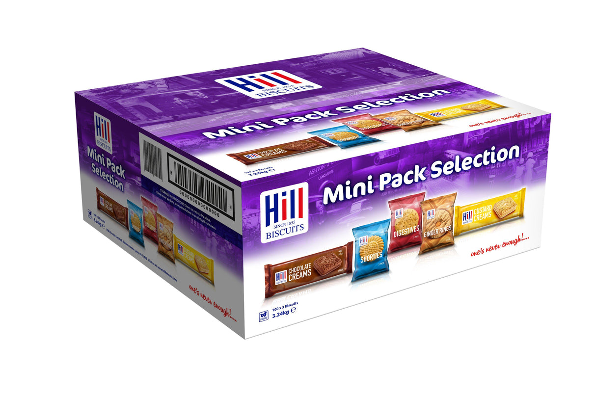 Hill Biscuit Portion Packs | 3 Biscuits Per Pack | 5 Varieties | Individually Wrapped Biscuit Portions (Box of 100)