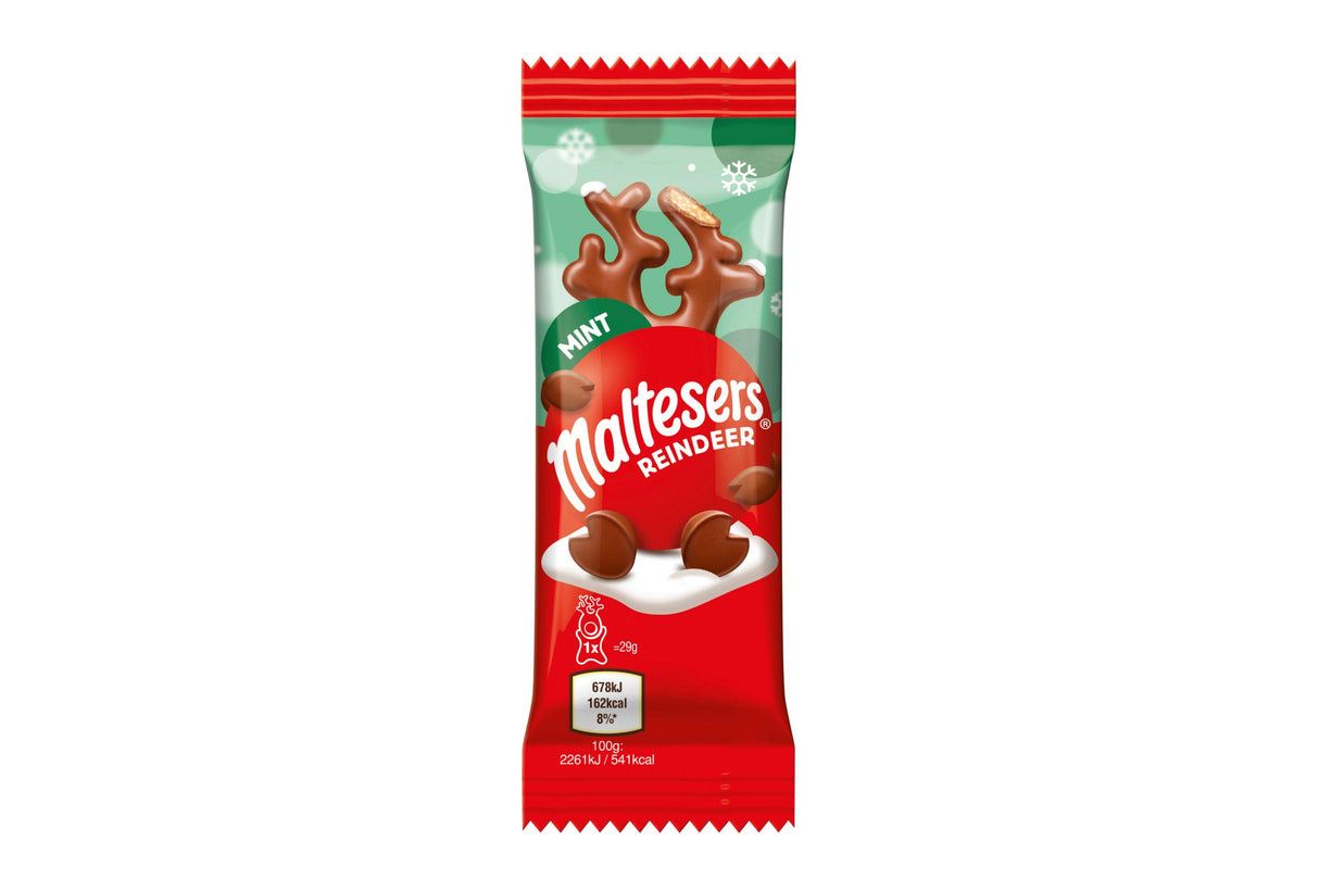 Maltesers Mint Reindeer Chocolate Christmas Treat 29g (Box of 32)