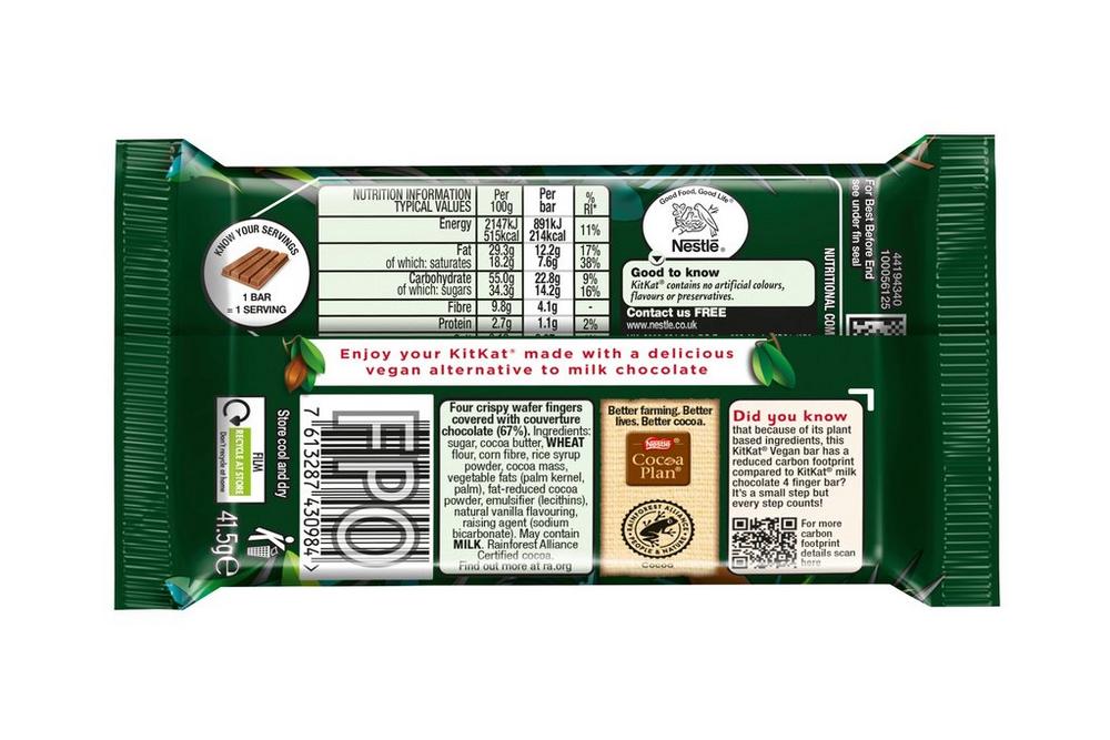 Kit Kat Vegan 4-Finger Bars - 41.5g (Box of 24)