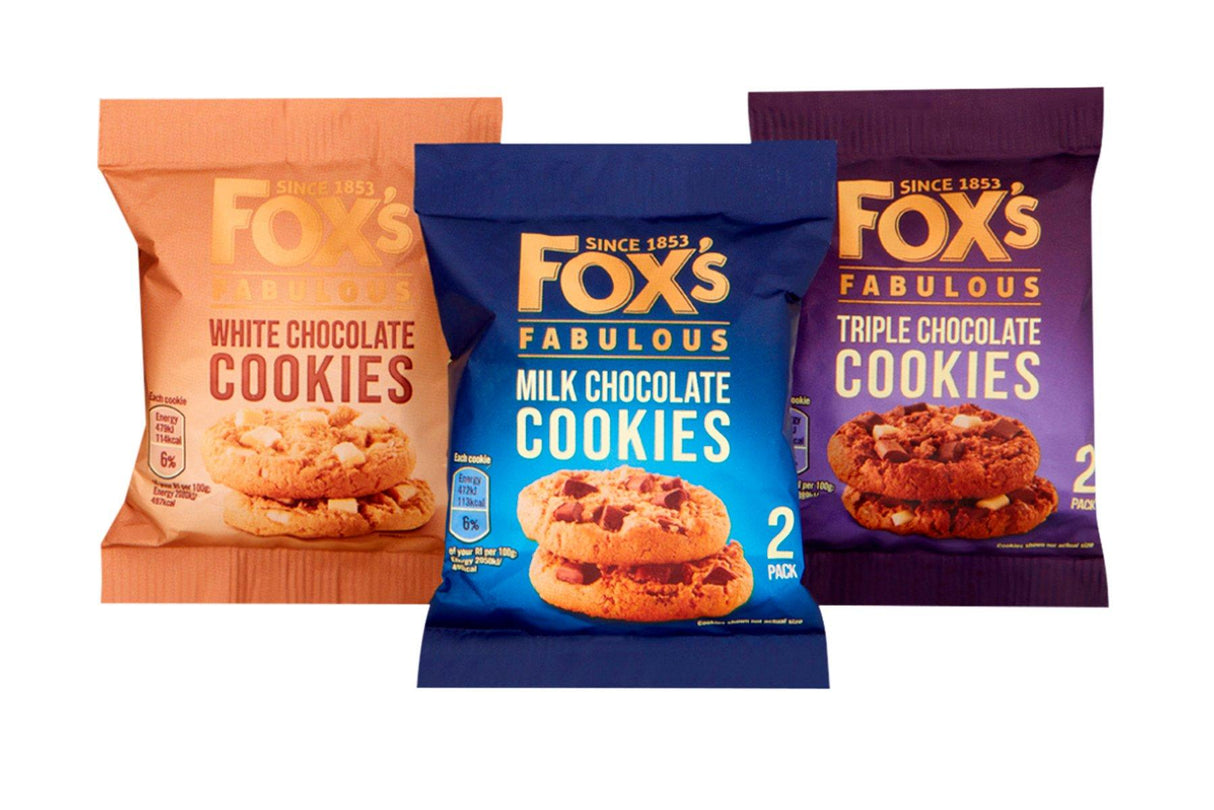 Fox's Chunkie Cookies | Twinpacks | 3 Varieties | Individually Wrapped Biscuit Portions (Box of 48)