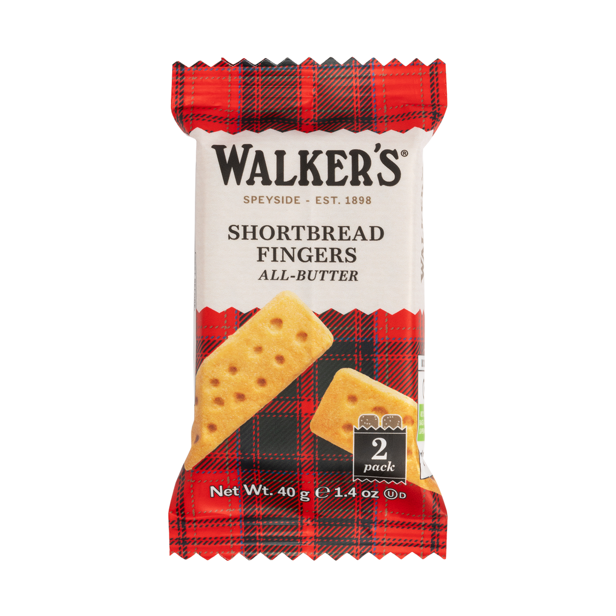 Walkers Individually Wrapped Shortbread Fingers Twinpacks - 120 Packs