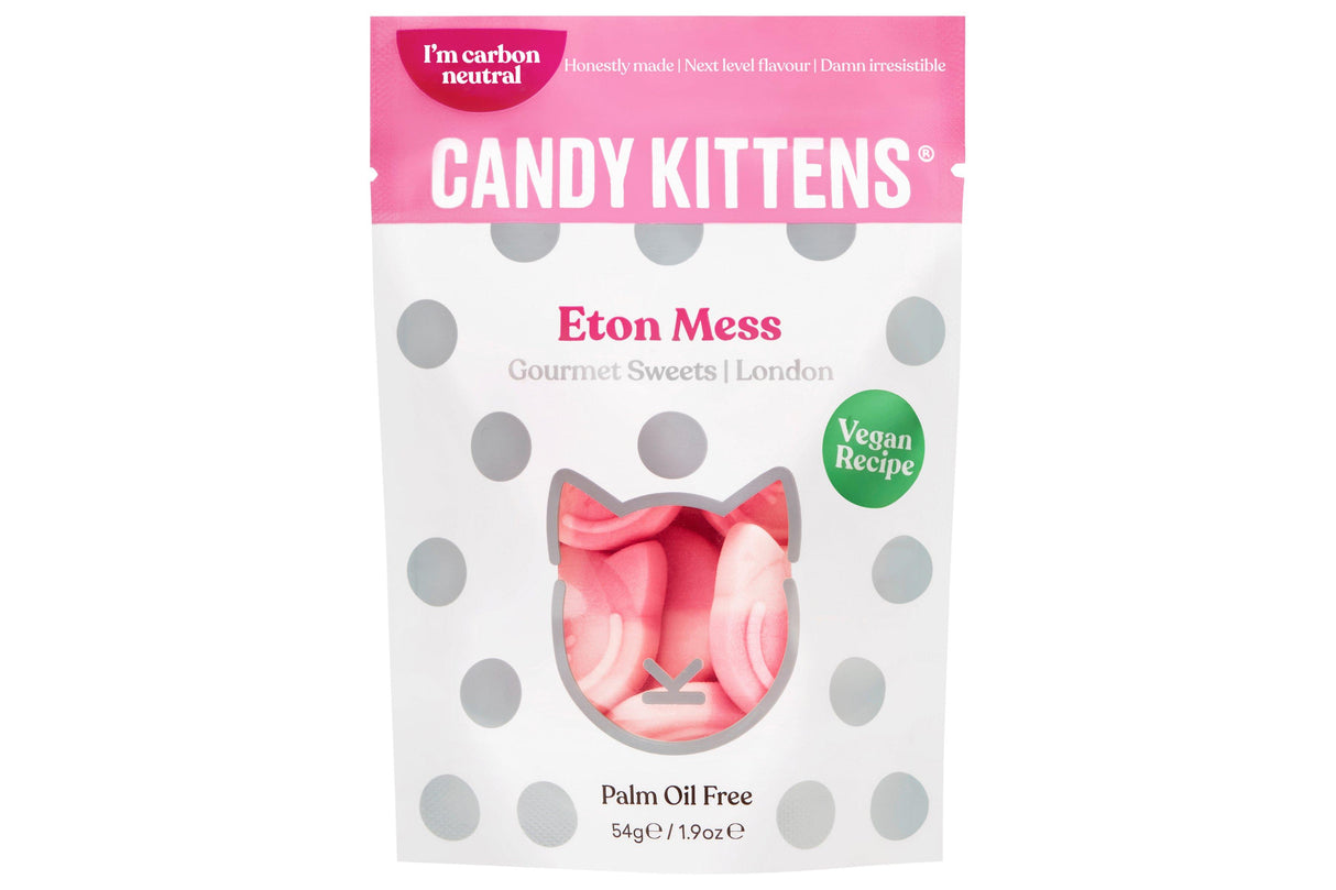 Candy Kittens Eton Mess - Sweet Bags - Vegan - 54g (Pack of 12)