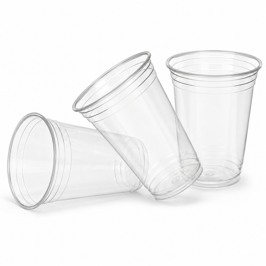14oz Clear Plastic Cold Cups - rPET Smoothie Cups - Case of 1000