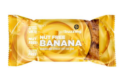 GetBuzzing Nut & Gluten Free Banana Flapjack Bar 62g - Box of 20