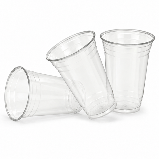 16oz Clear Plastic Cold Cups - rPET Smoothie Cups - Case of 1000