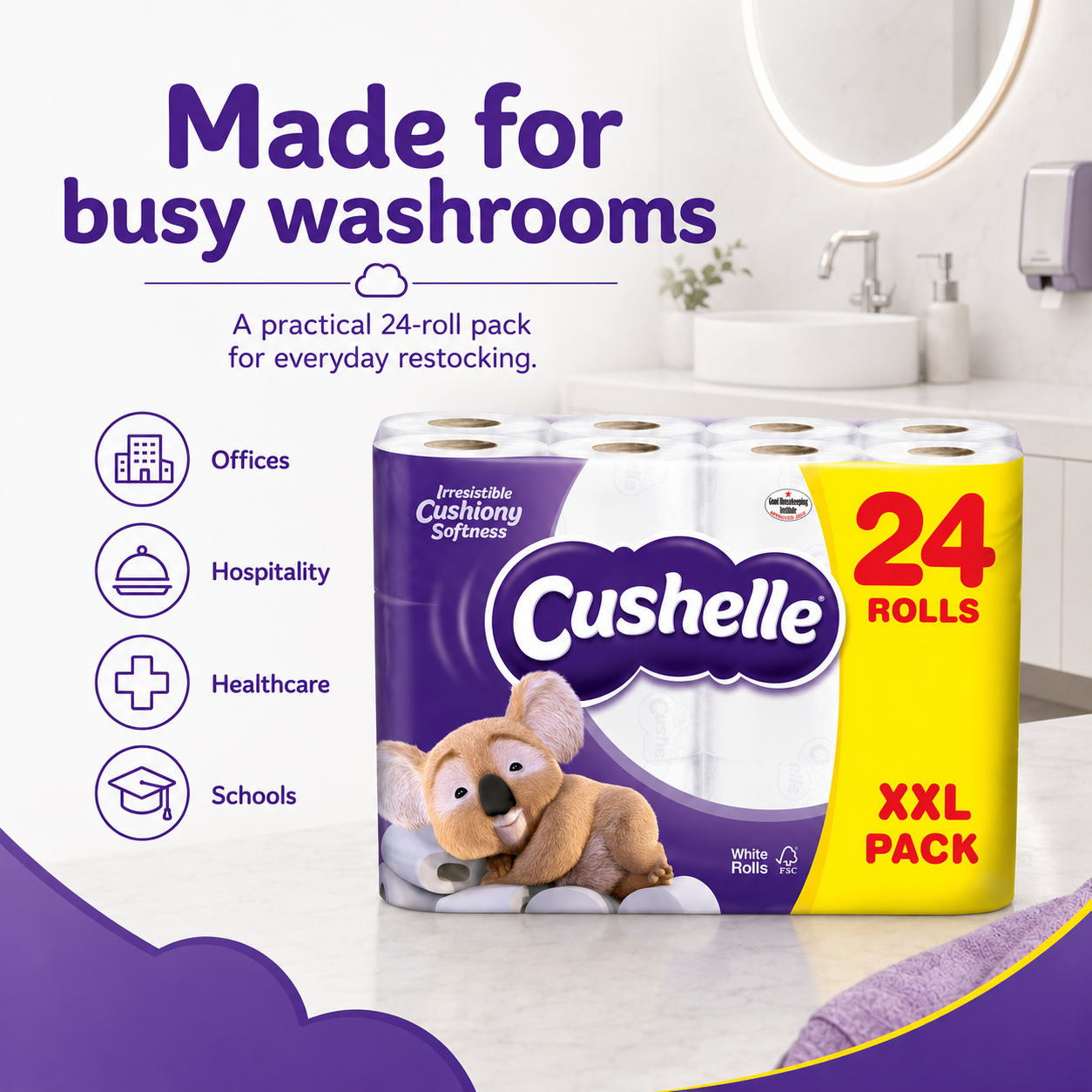 Cushelle Toilet Rolls – 24 Pack