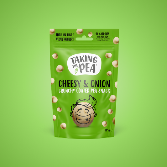 Taking The Pea Cheesy & Onion Crunchy Coated Peas - 125g (Box of 7)