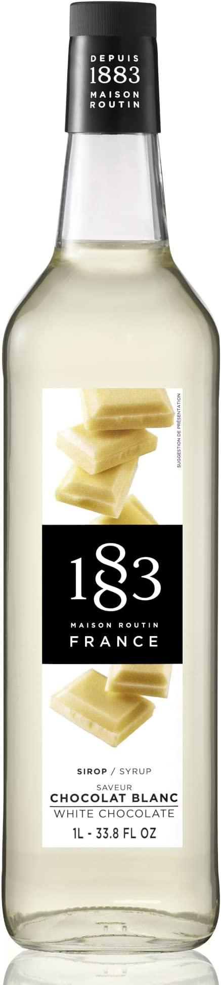 1883 Maison Routin Syrup - 1 Litre Glass Bottle - White Chocolate Flavour - Vending Superstore