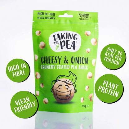 Taking The Pea Cheesy & Onion Crunchy Coated Peas - 125g (Box of 7)