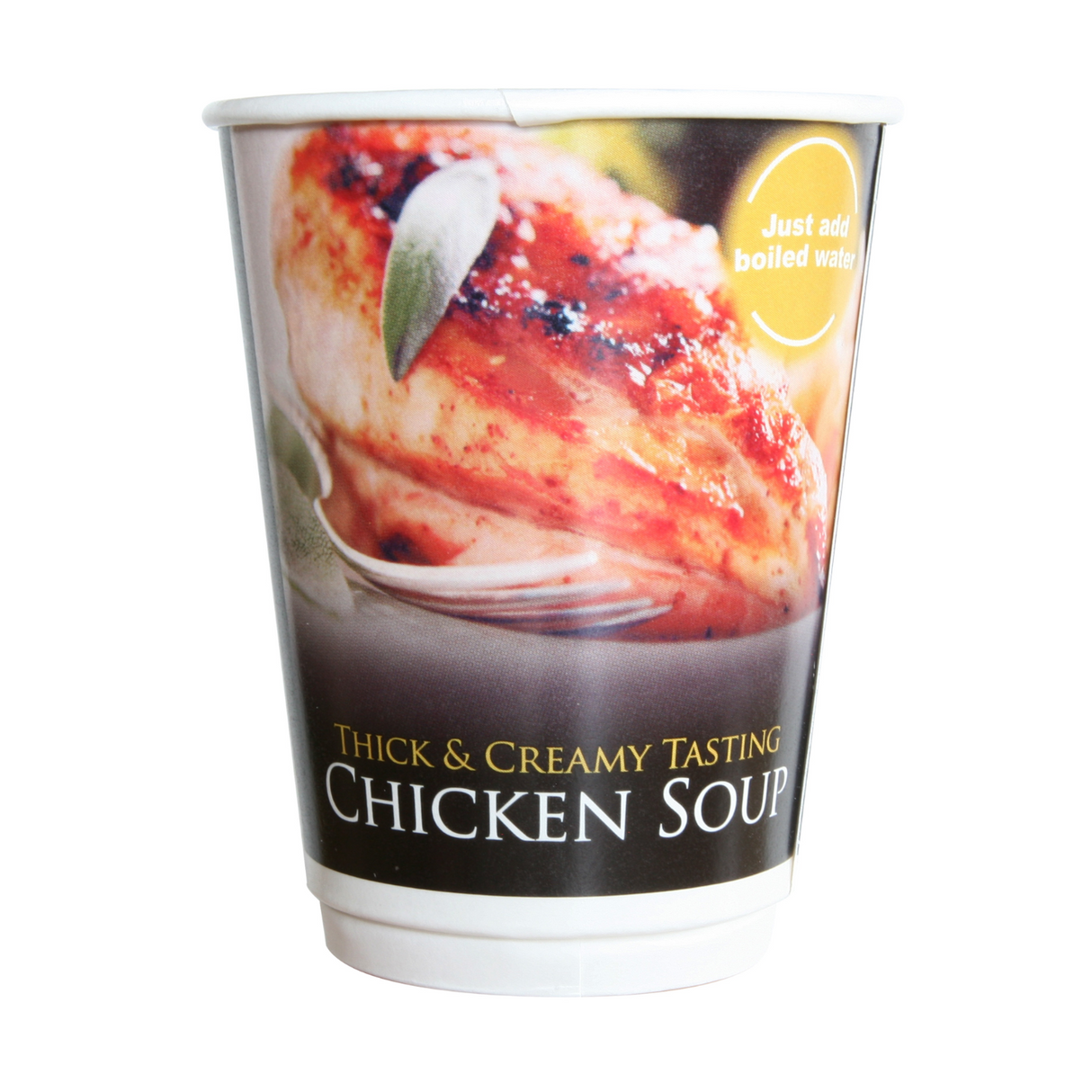 12oz Foil Sealed Drinks - Chicken Soup - Nescafe & Go Compatible (Pack of 10 Cups)