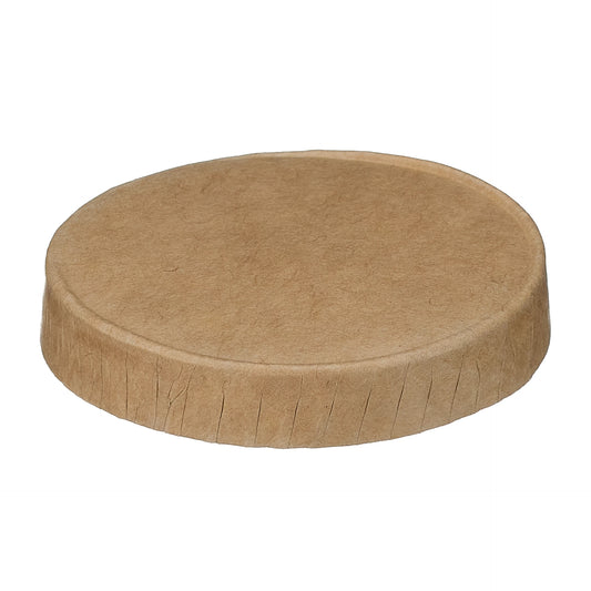 1oz Kraft Paper Portion Pot Lids (PE Lined) - Case of 2000