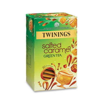 Twinings Green Tea Salted Caramel Indulgence - Individually Wrapped Envelope Tea Bags - (Box of 20)