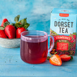 Dorset Tea: Strawberries & Cream - Individually Wrapped Envelope Tea Bags - (Box of 20)