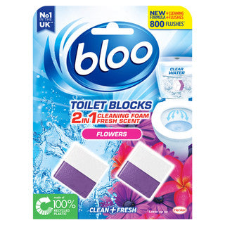 Bloo Toilet Blocks Flowers - 2 x 50g (Pack of 2)