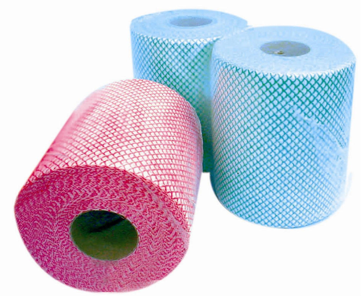 PRO Multicloth Rolls 24cm x 125m - (Assorted Colours Available - 500 Sheets Per Roll) - (Pack Of 2) - Choose Red, Blue, Yellow or Green - Vending Superstore