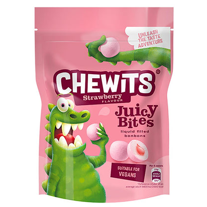 Chewits Strawberry Juicy Bites Pouch 115g (Pack of 10)