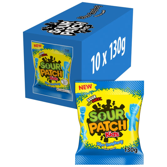 Sour Patch Kids Blue Raspberry Sweets Bag 130g (10 Pack)
