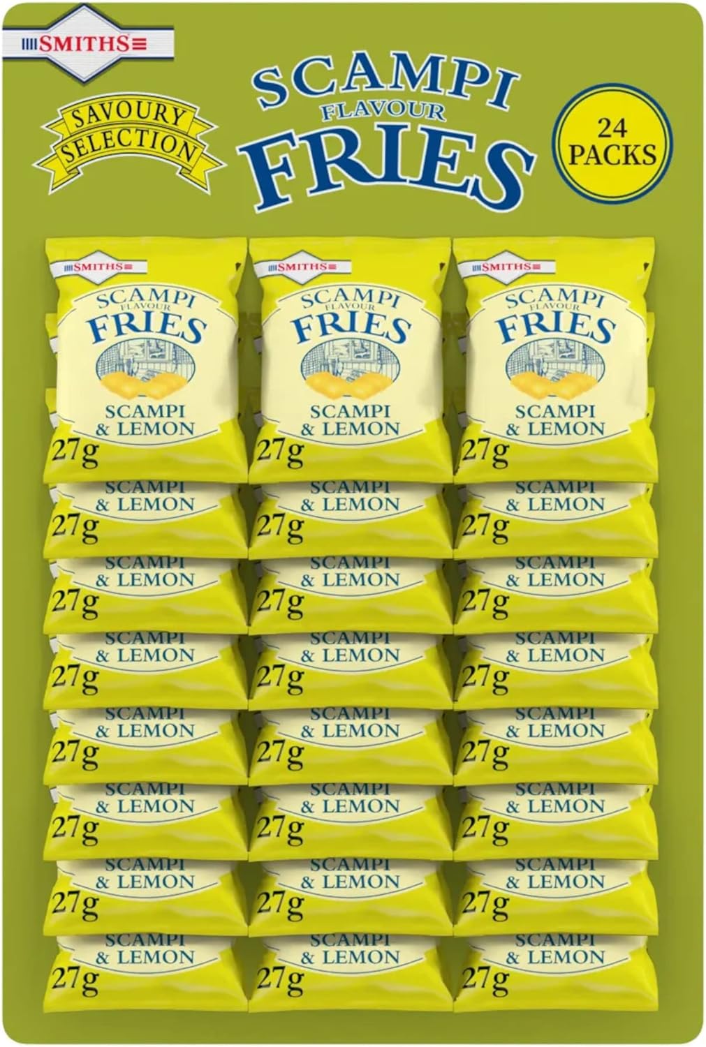 Smiths Scampi Fries Pub Card (Scampi & Lemon Snacks) - 27g (Pack of 24)