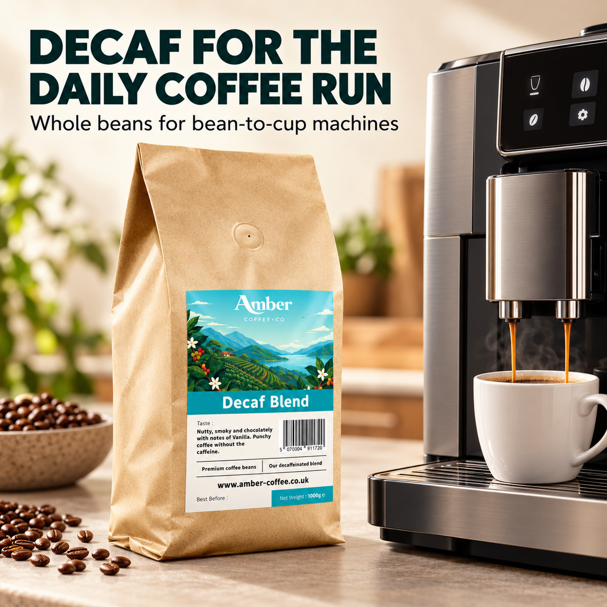 Amber Coffee Co Decaf Blend Coffee Beans - 1kg