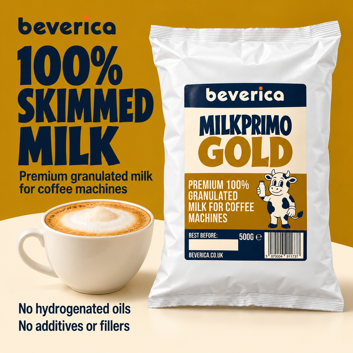 Beverica Milkprimo Gold Granulated Skimmed Milk Powder - 500g