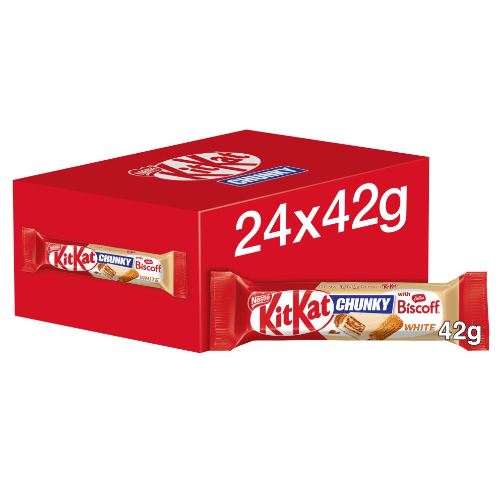 Kit Kat CHUNKY White Biscoff Chocolate Bar 42g (Box of 24)