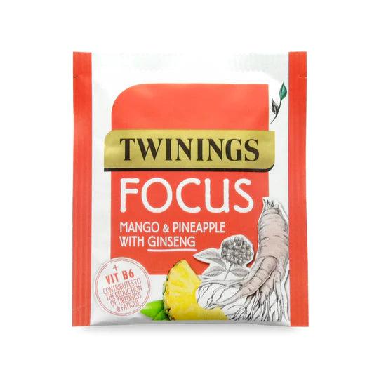 Twinings Tea: Superblends Focus Mango & Pineapple with Ginseng Envelope Tea Bags - 20 Bags - Vending Superstore